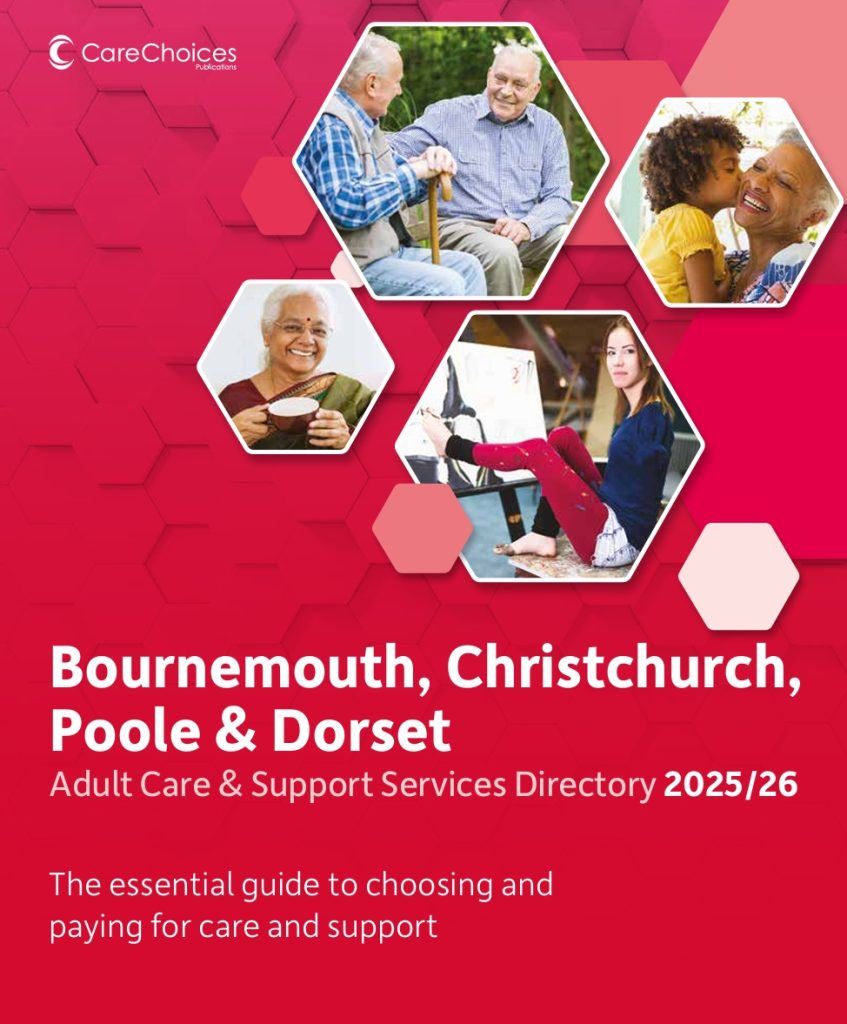 the front page of the Bournemouth, christchurch, poole and dorset care support directly 2025/26