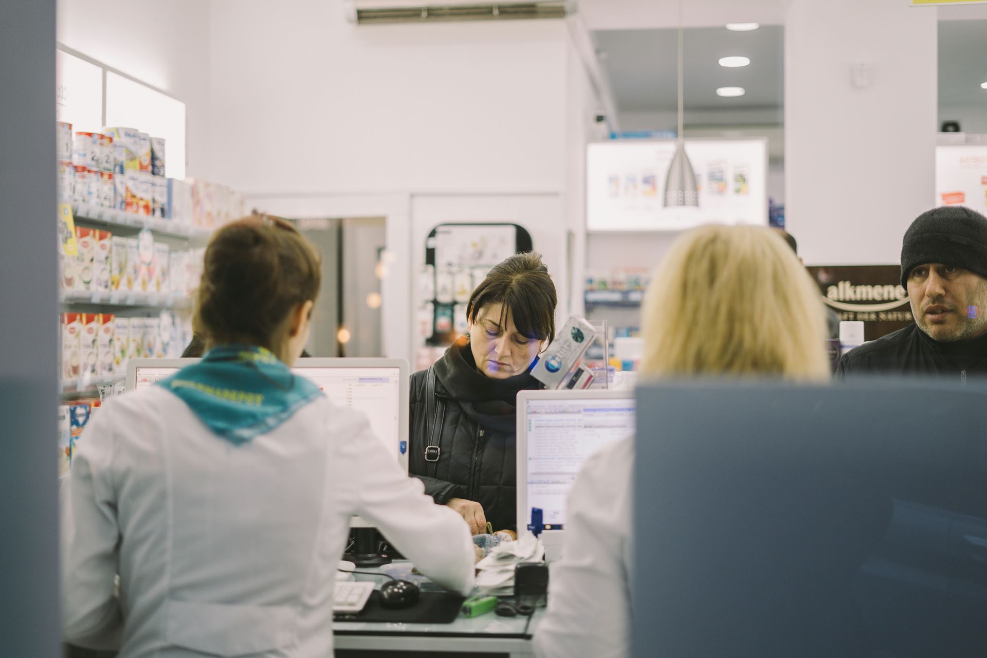 a pharmacy counter