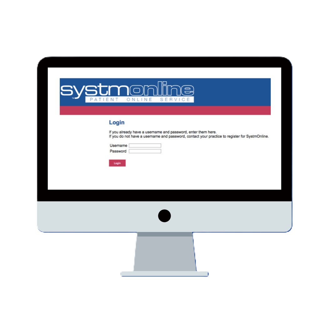 the systmonline log in screen on a computer display